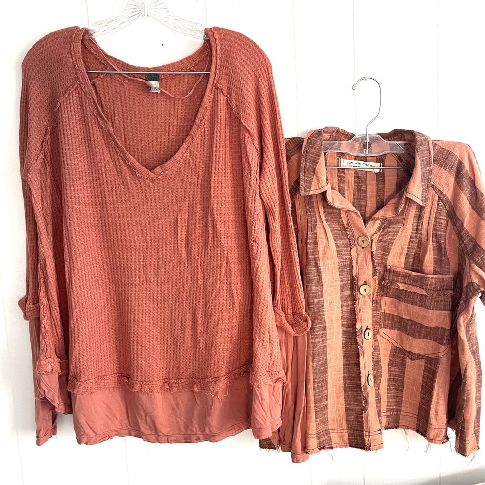 Free People Laguna rust Fall thermal monkey thumb holes